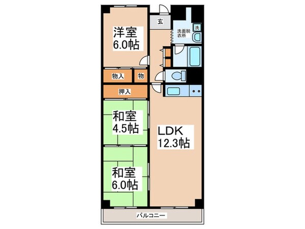 サンハイツ和泉砂川（1208）の物件間取画像